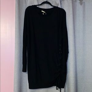 Sweatshirt Dress with Lace Up Side Detail